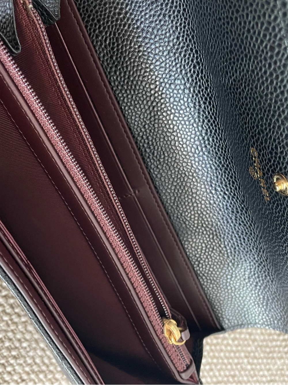 CHANEL Black Quilted Caviar Leather Wallet with Gold CC NEVER USED - Picture 7 of 12
